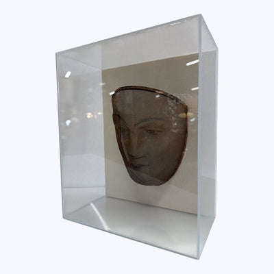 Vintage Oddfellows Wire Mesh Ceremonial Mask in Acrylic shadow Box