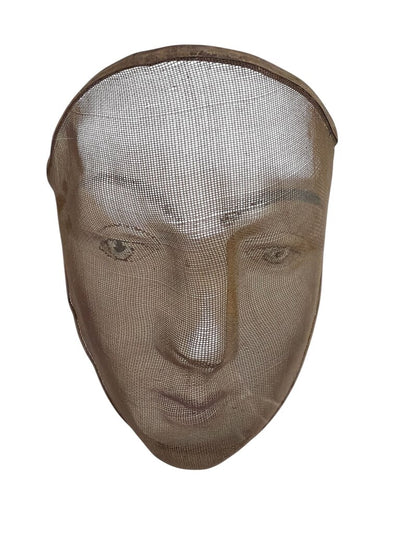 Vintage Oddfellows Wire Mesh Ceremonial Mask in Acrylic shadow Box