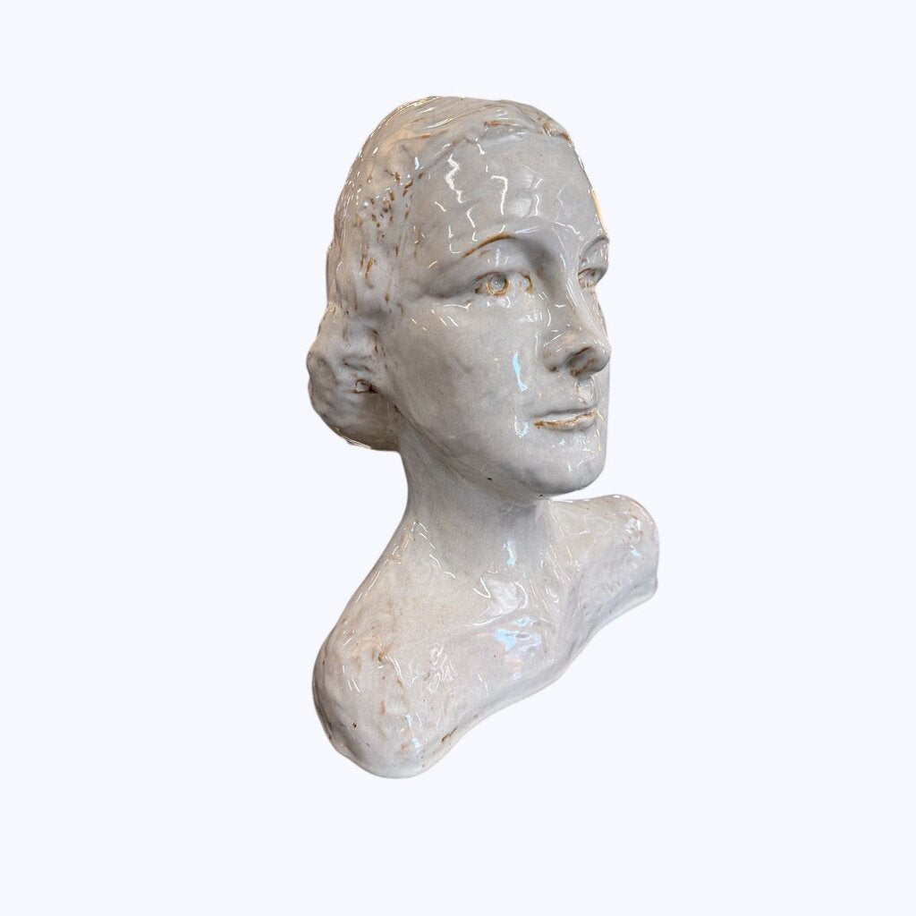 Vintage Drip Glaze Ceramic Head Figure "ESW"
