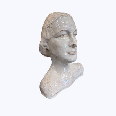 Vintage Drip Glaze Ceramic Head Figure "ESW"