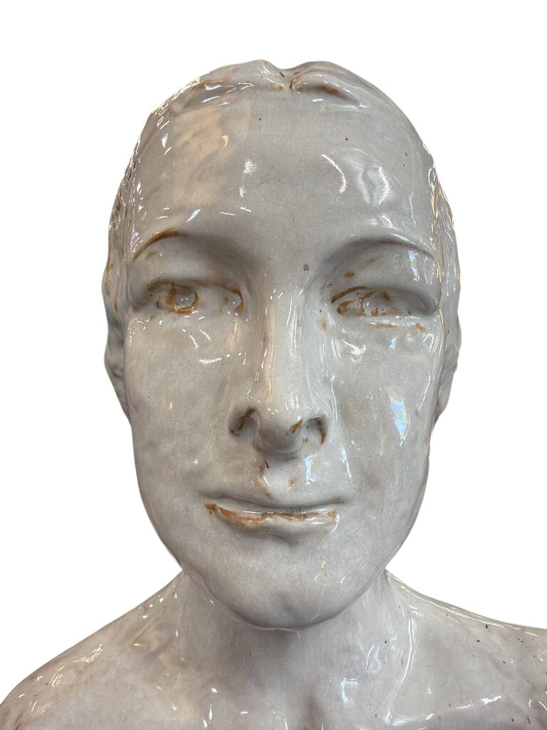 Vintage Drip Glaze Ceramic Head Figure "ESW"