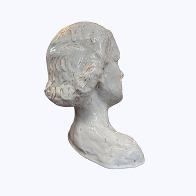 Vintage Drip Glaze Ceramic Head Figure "ESW"