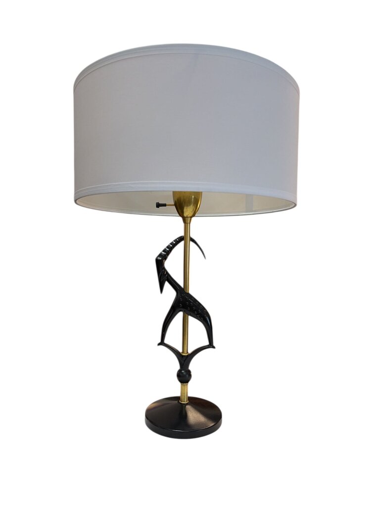 PAIR Rembrandt Antelope Gazelle Lamps - Classic New Drum Shades FABULOUS (Set of 2)