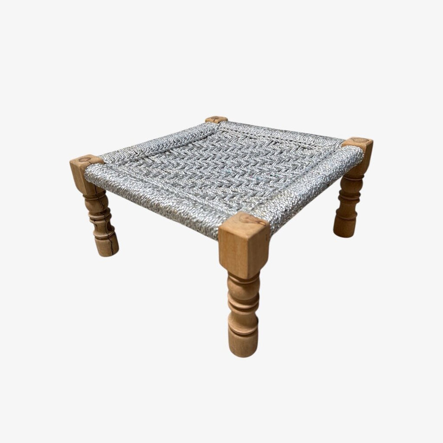 Handmade Upcycled Plastic Woven Rope Sitting Stool