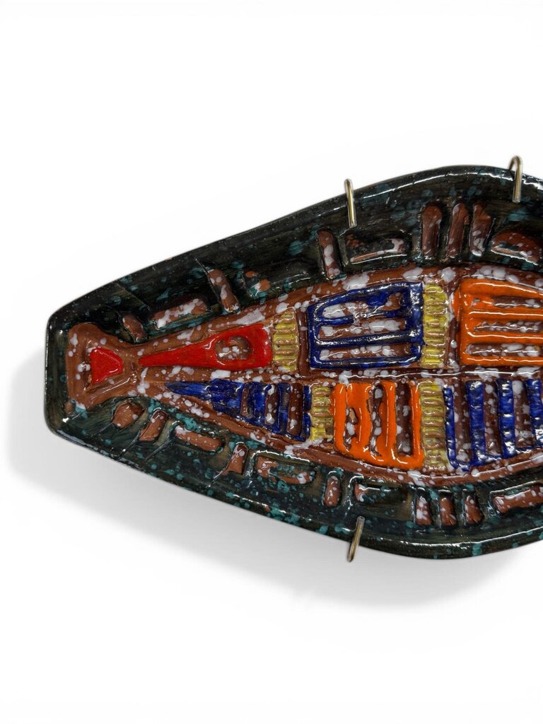 Mid Century Italian Ceramic Fish with Optional Wall Hanger