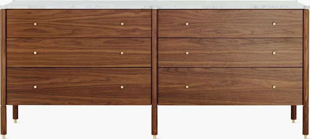 Morrison 6 Drawer Walnut Dresser