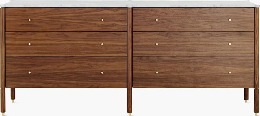 Morrison 6 Drawer Walnut Dresser