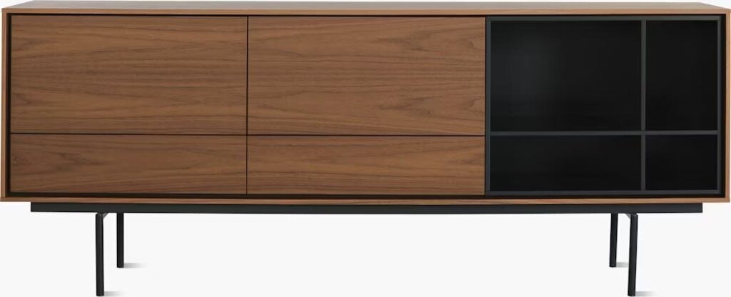 Aura Credenza in Walnut & Black by DWR