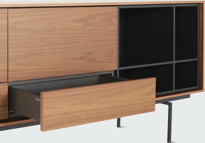 Aura Credenza in Walnut & Black by DWR