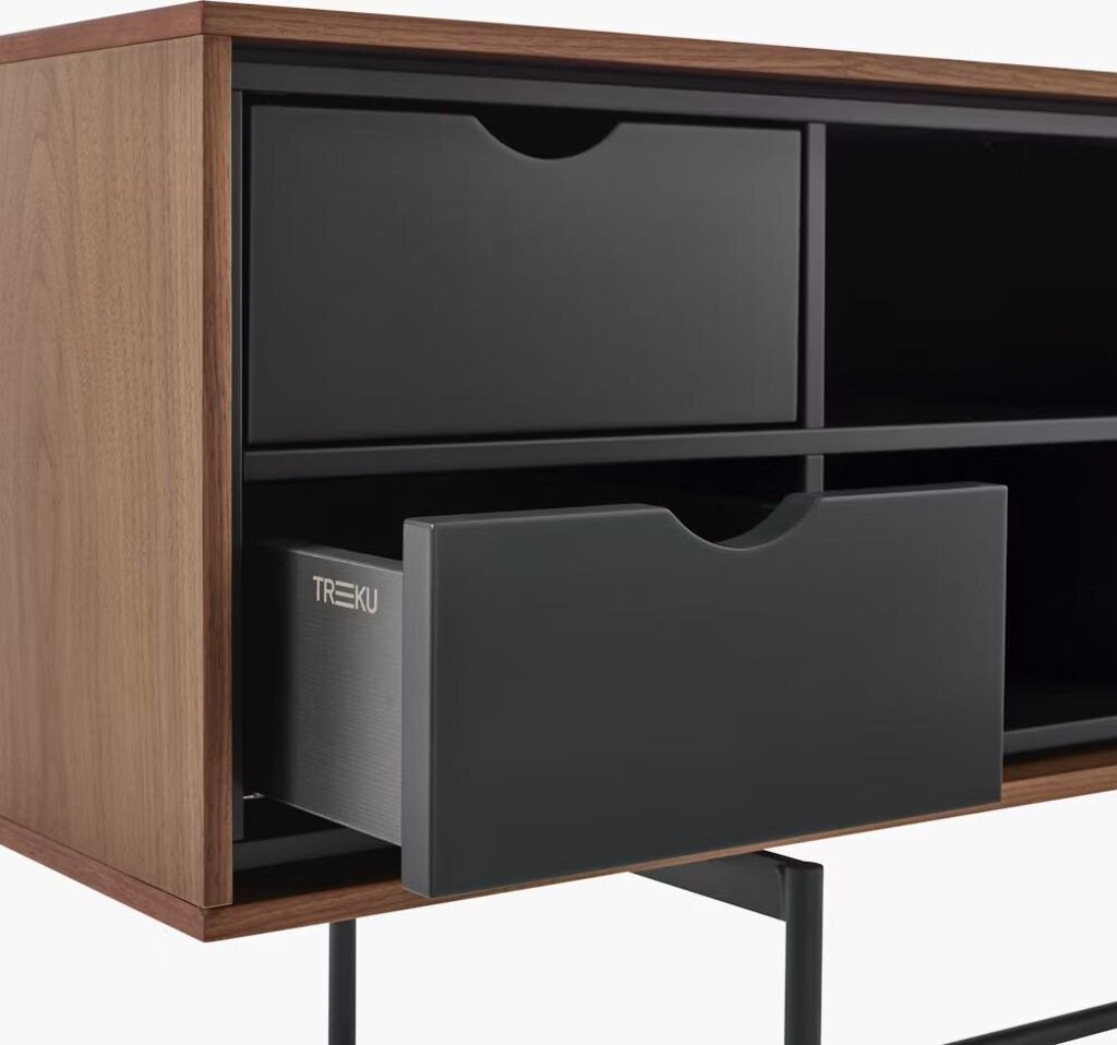 Aura Credenza in Walnut & Black by DWR