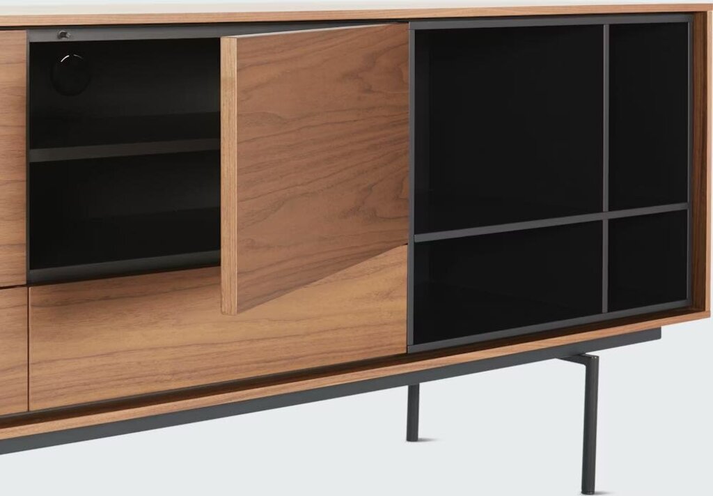 Aura Credenza in Walnut & Black by DWR