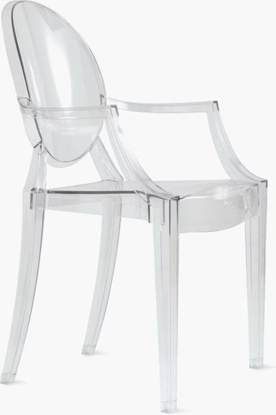 Ghost Chair in Clear w/ Pink Pillow