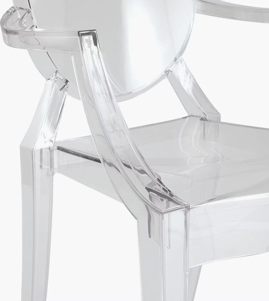 Ghost Chair in Clear w/ Pink Pillow