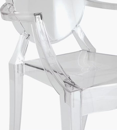 Ghost Chair in Clear w/ Pink Pillow