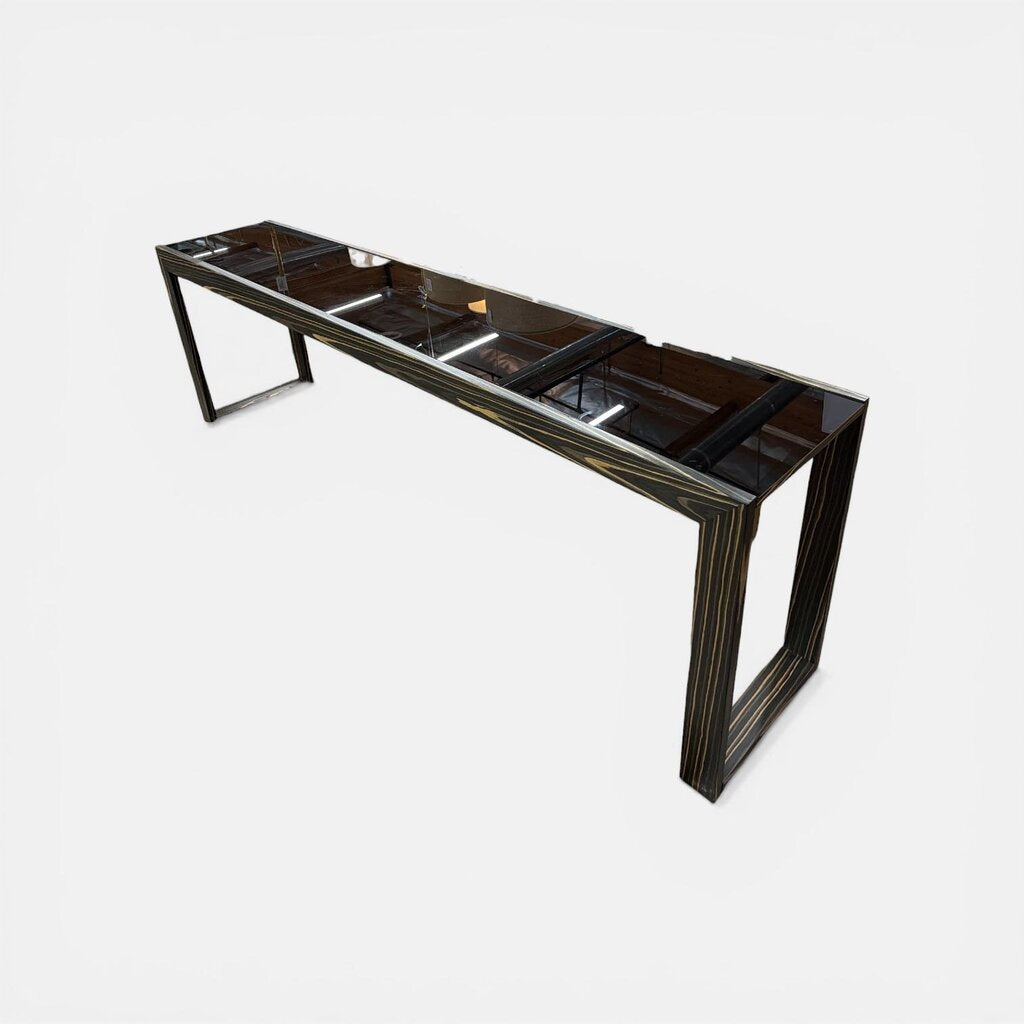 Modern Large Zebra Wood Console Table