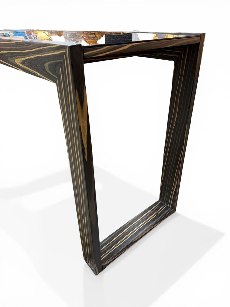 Modern Large Zebra Wood Console Table
