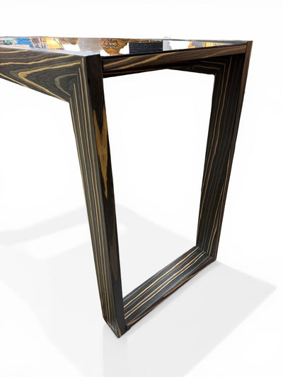 Modern Large Zebra Wood Console Table
