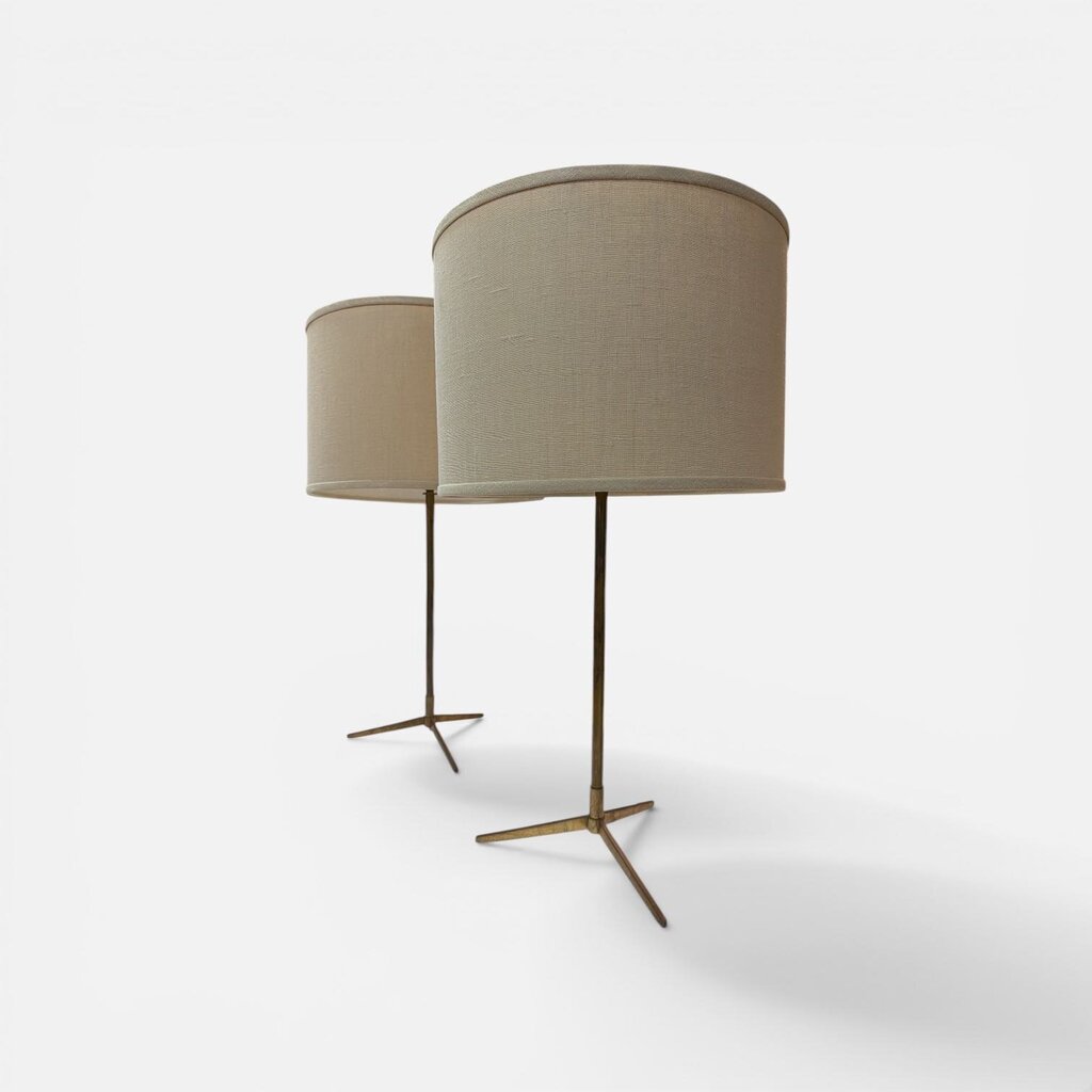 PAIR Brass with Patina Gerald Thurston Style Lamps (Set of 2)