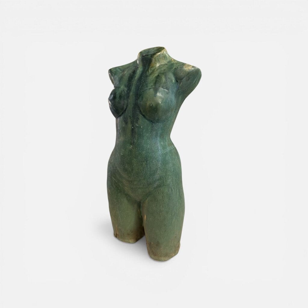 Vintage Woman Turquoise Ceramic Torso