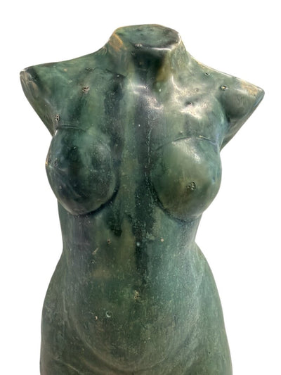 Vintage Woman Turquoise Ceramic Torso