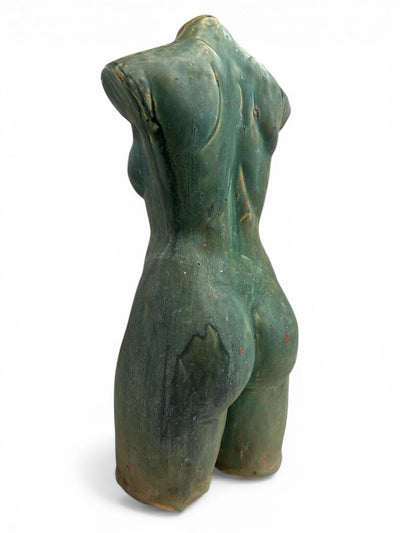 Vintage Woman Turquoise Ceramic Torso
