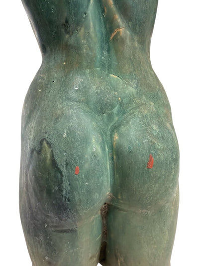 Vintage Woman Turquoise Ceramic Torso