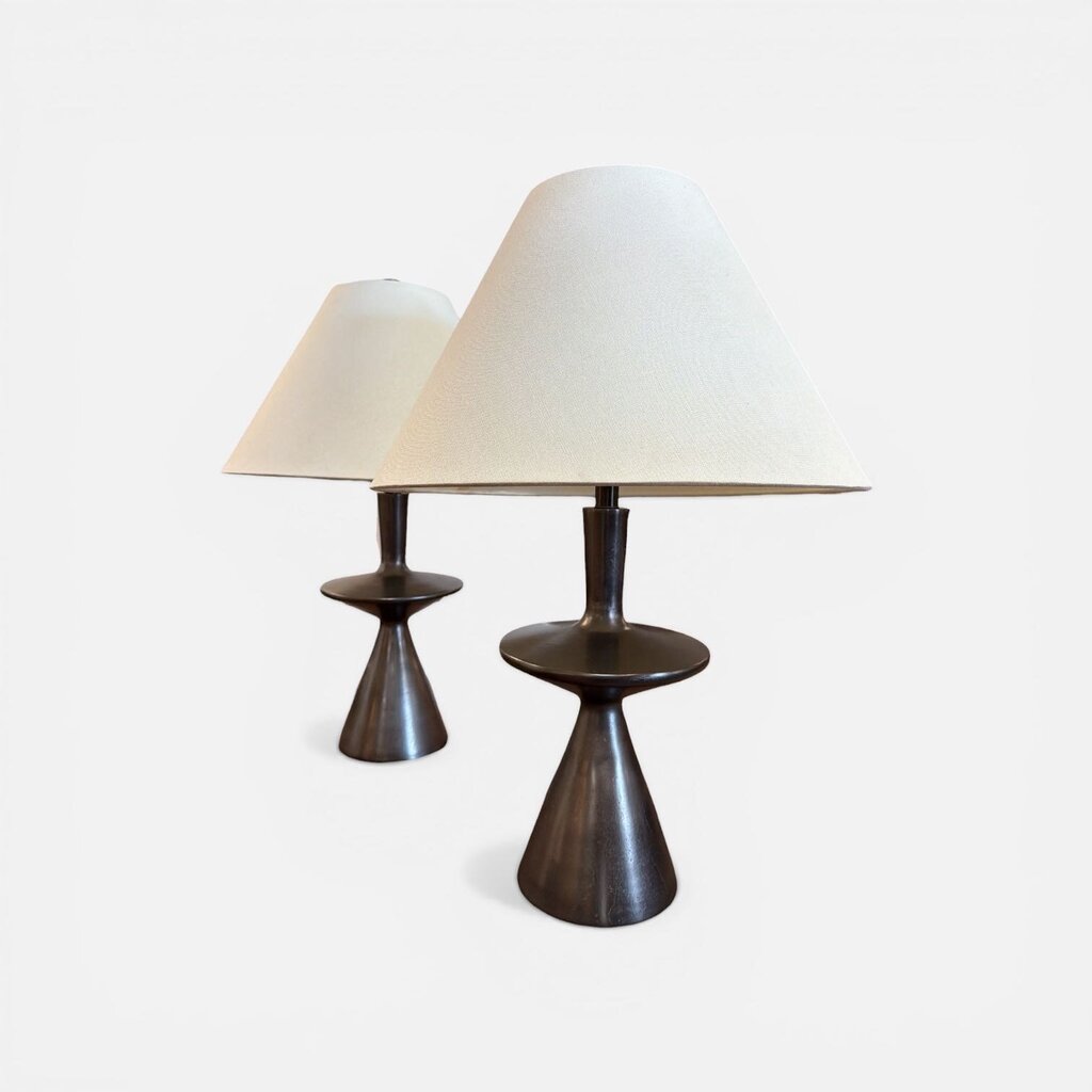 PAIR Putney Lamps in Antiqued Aluminum (Set of 2)