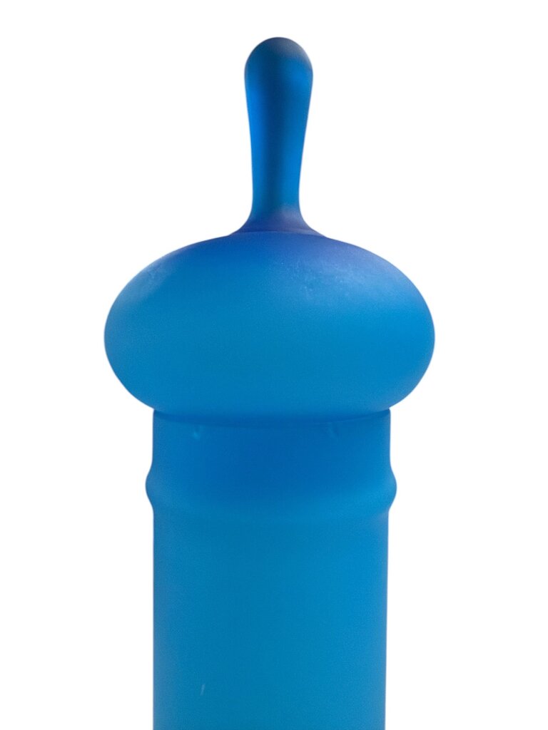 Carlo Moretti Mid Century Frosted Glass Apothecary Jar Blue