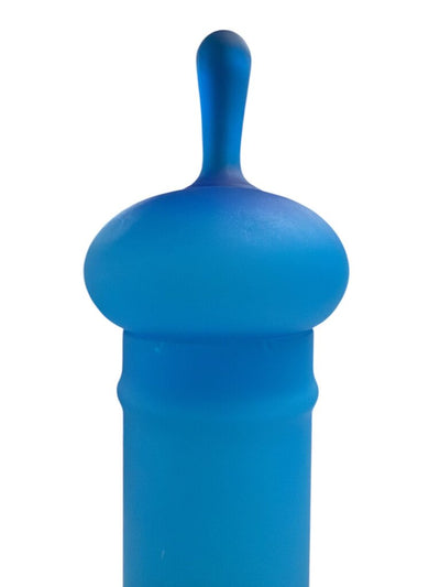 Carlo Moretti Mid Century Frosted Glass Apothecary Jar Blue