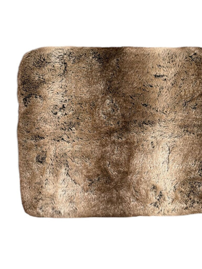 Polished Steel Faux Fur Bench - FABULOUS