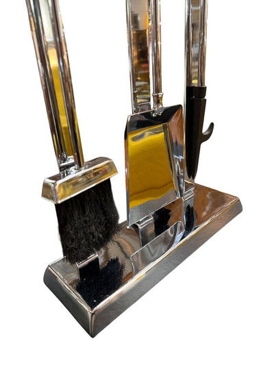 Danny Alessandro Chrome and LUCITE Italian Fireplace Tools Mid Century (4 Piece)