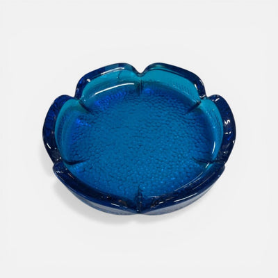 Mid Century Modern Turquoise Blue Ashtray-Catchall