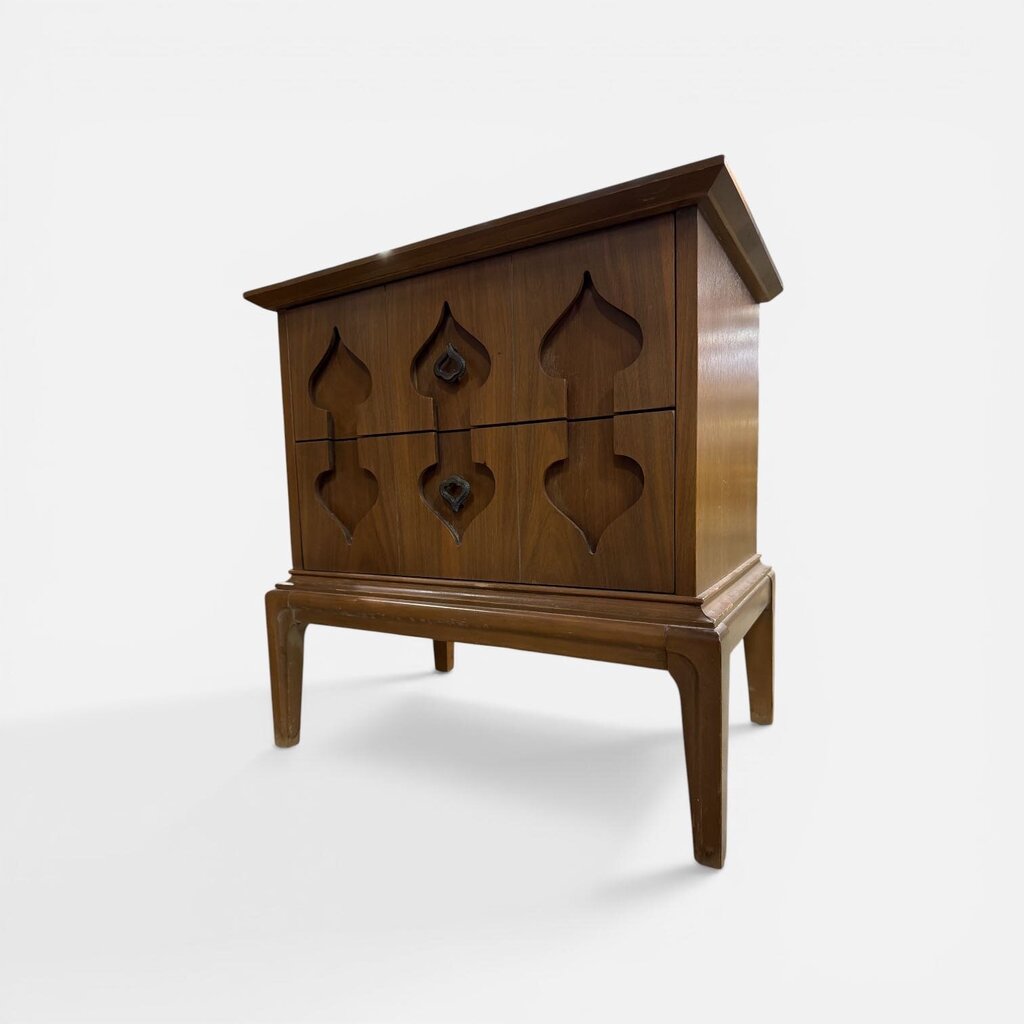 Mid Century 1960's Walnut Nightstand by Baker