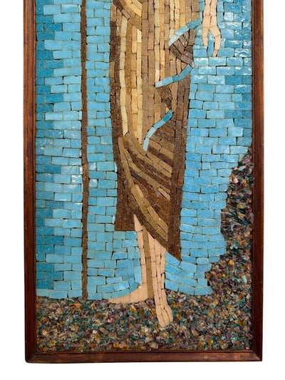 Mid Century Tile Mosaic Greek Etruscan Man