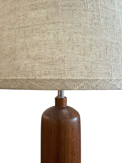 PAIR Danish Modern Solid Teak Table Lamps (Set of 2)