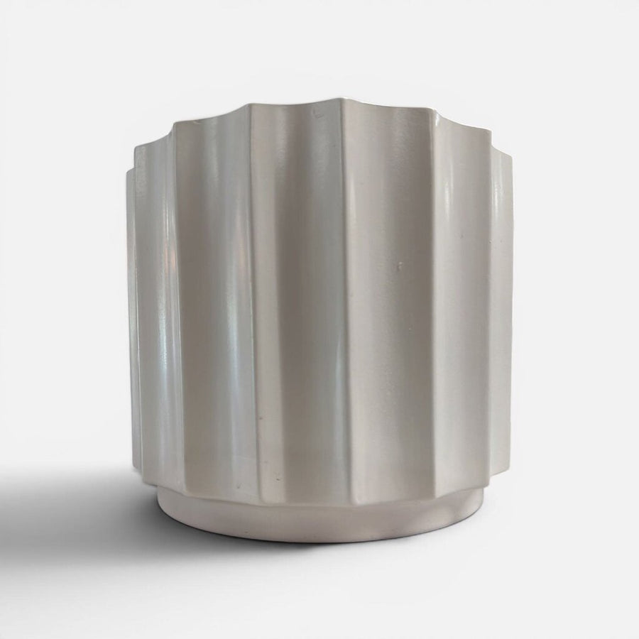 Trio of Large, Medium and Small California Moderne Matte White Planters (Set of 3)