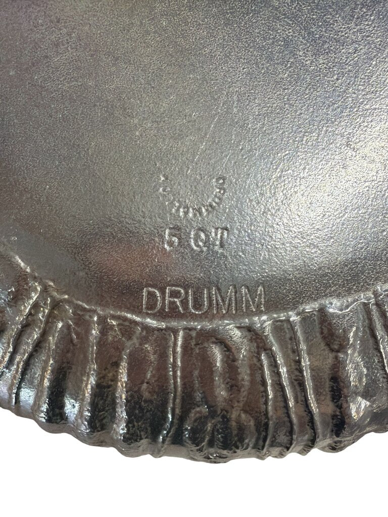 DRUMM Polished Aluminum Brutalist Covered Container