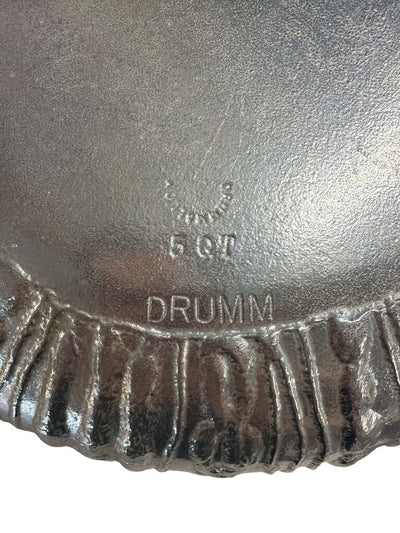 DRUMM Polished Aluminum Brutalist Covered Container