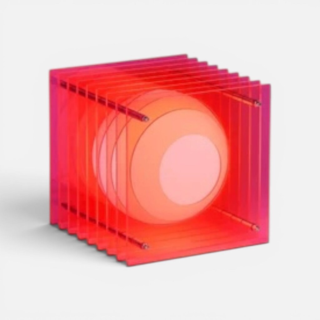 LớP Small Square in Electric Pink Acrylic