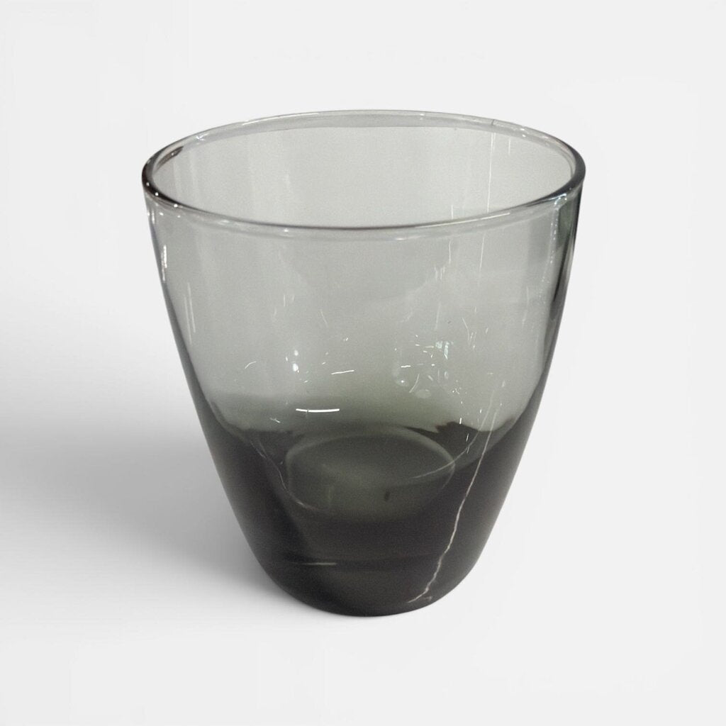 Mid Century Smoked Glass Old Fashioned Glasses (Set of 6)