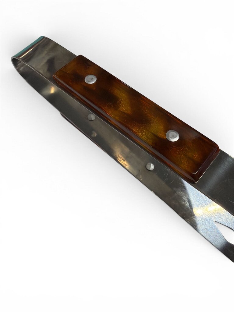 Wonderful Amber and Stainless Mid century Ice Tong