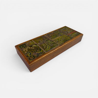 Bagni Mid Century Modern Tile and Walnut Trinket Box