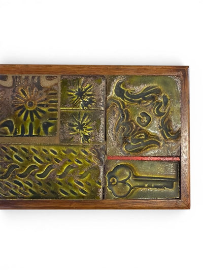 Bagni Mid Century Modern Tile and Walnut Trinket Box