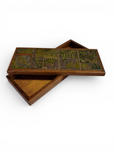 Bagni Mid Century Modern Tile and Walnut Trinket Box