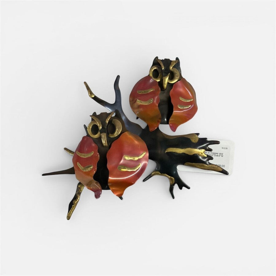 Mid Century Owl in Copper and Metal Artwork