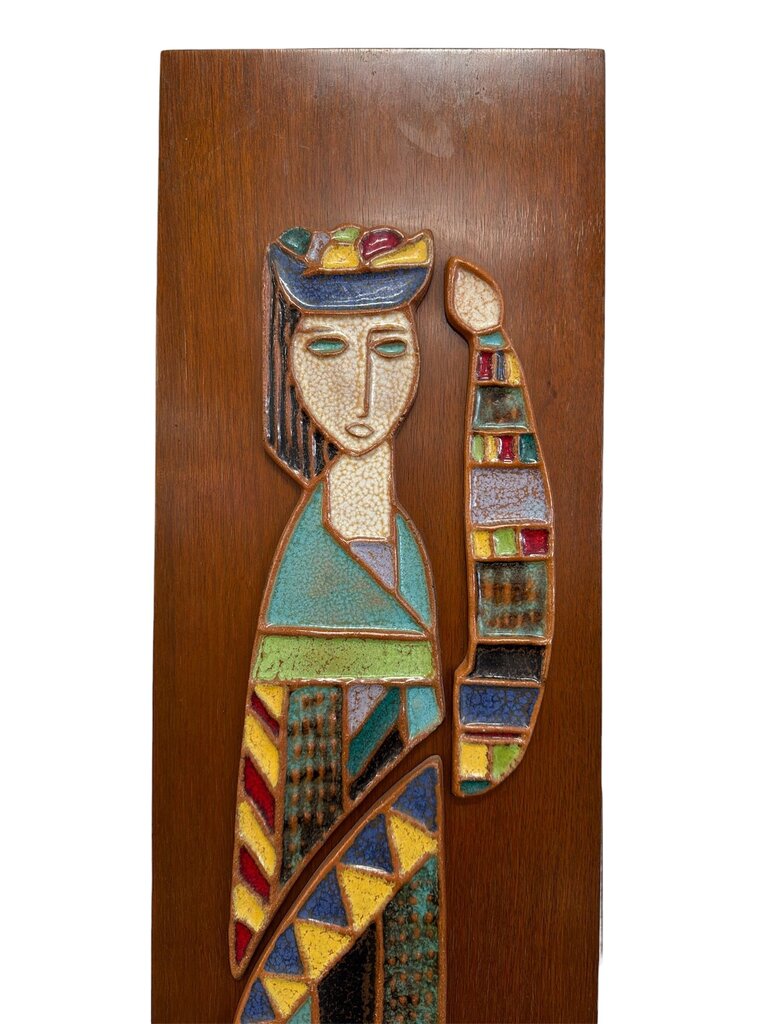 PAIR Harris Strong Mid Century Monumental Art Tile Wall Sculptures (Set of 2)
