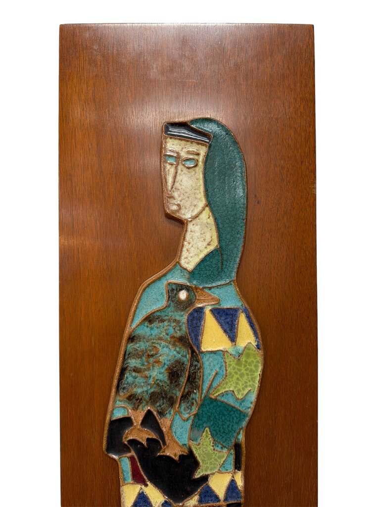 PAIR Harris Strong Mid Century Monumental Art Tile Wall Sculptures (Set of 2)