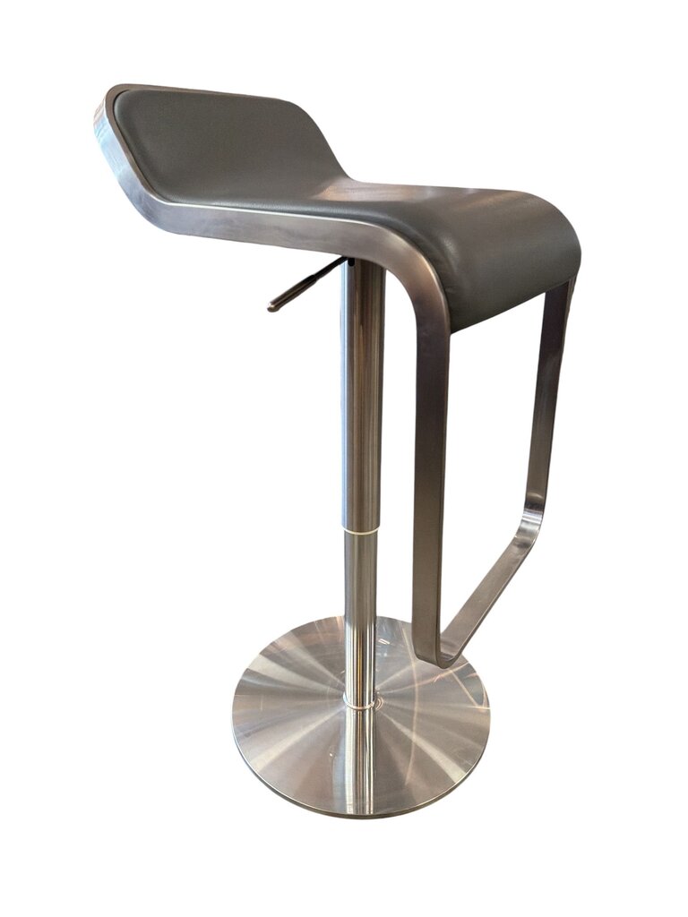 FOUR Italian Piston Stools in Stainless and Grey (Set of 4)