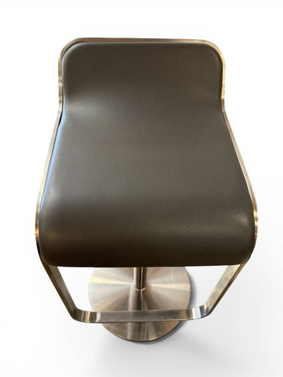 FOUR Italian Piston Stools in Stainless and Grey (Set of 4)