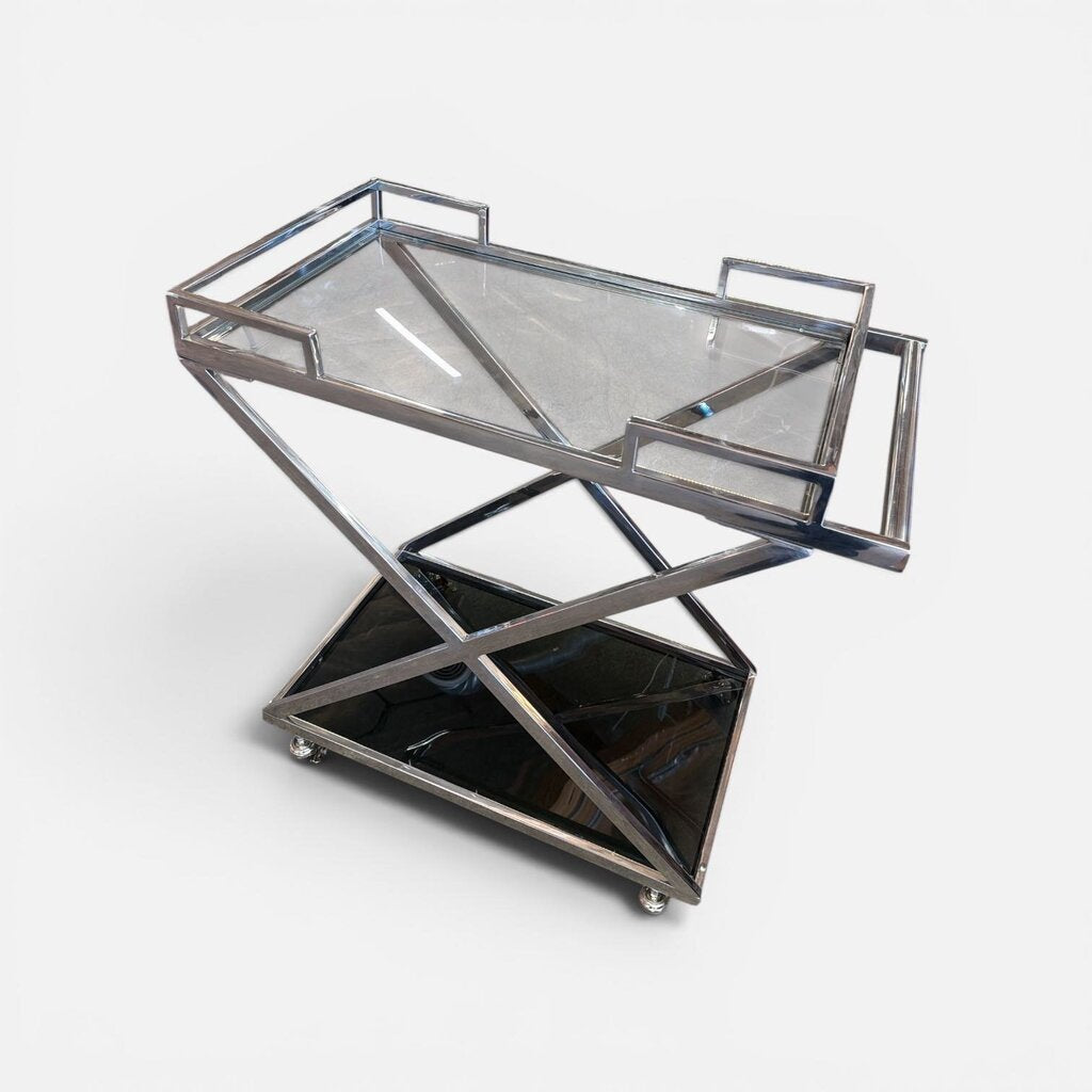 Polished Nickel "Milo" Bar Cart